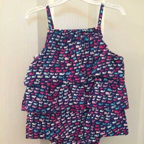 Vineyard Vines for Target Ruffle Romper School of Whales Bodysuit 3-6 Months NWT - Picture 3 of 3